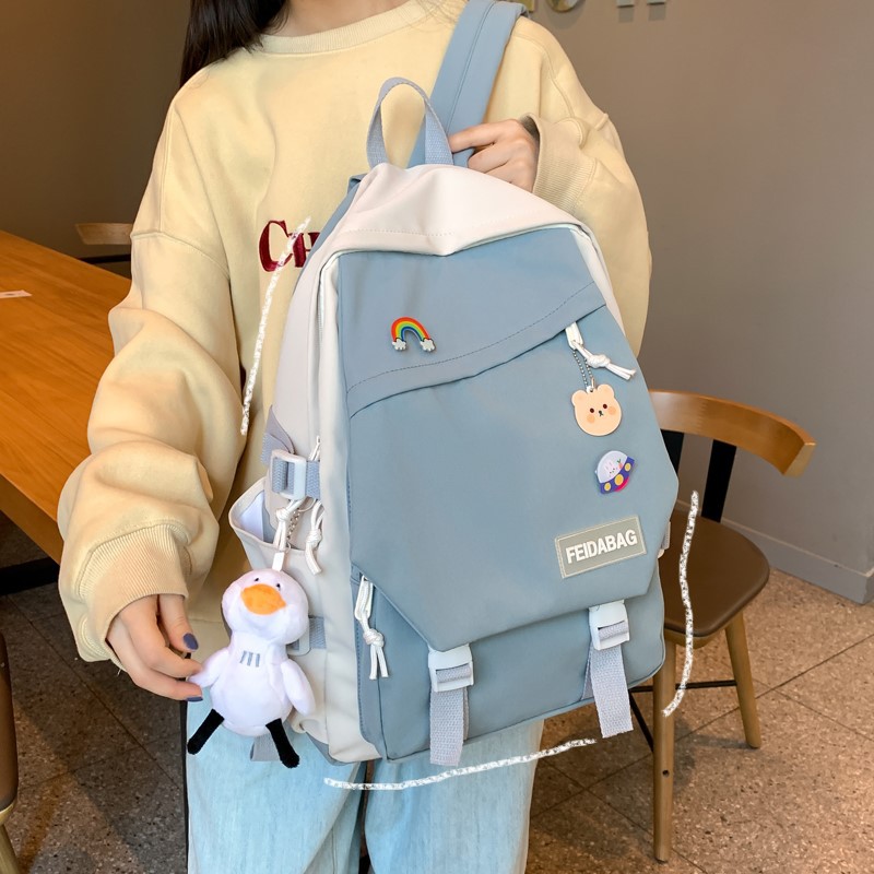 Partysu Schoolbag Female Ins Korean High School Primary School Student Junior High School Student Three to Grade Five, Grade Six Large Capacity Backpack
