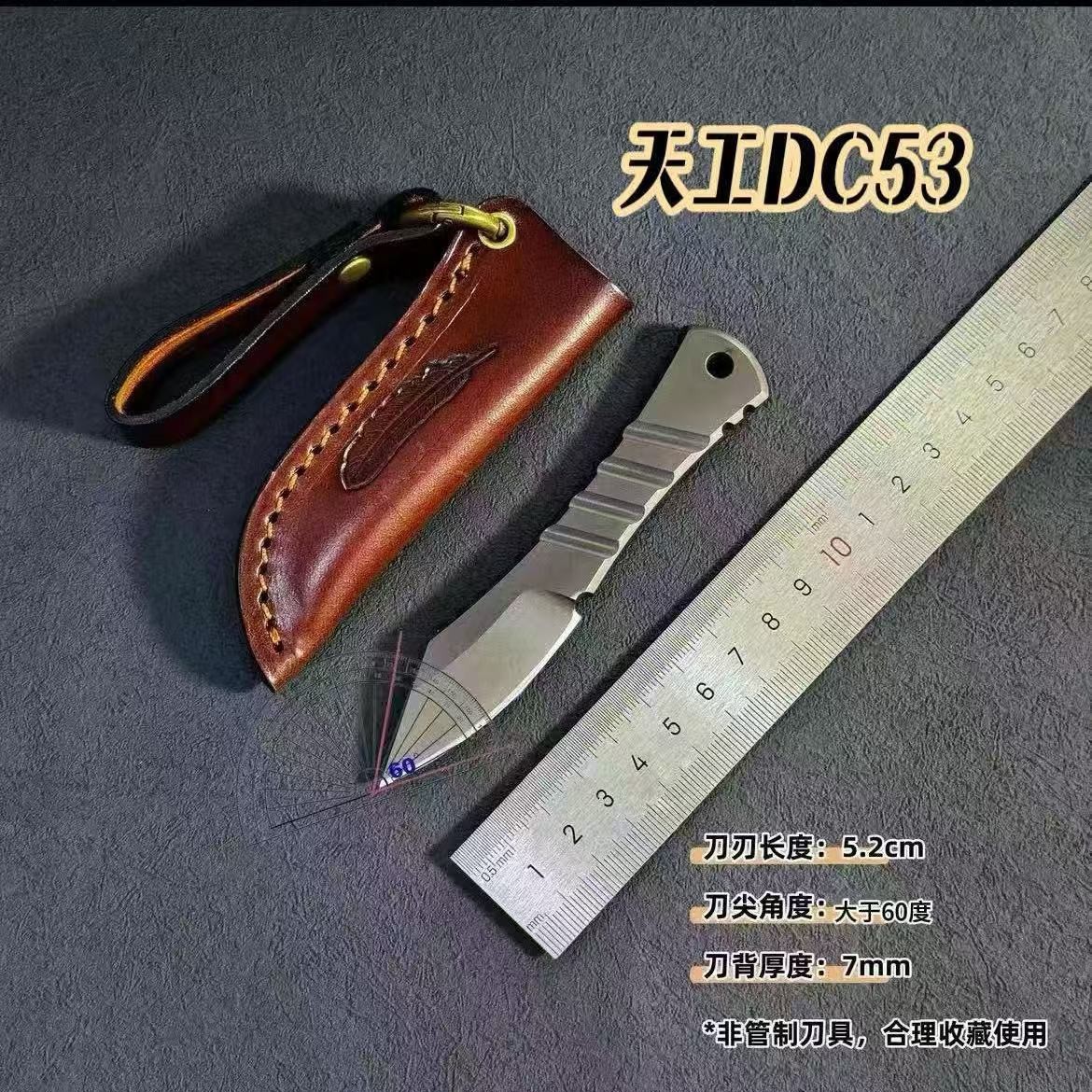 厂家直销天工DC53挺进者小直刀户外求生刀水果刀