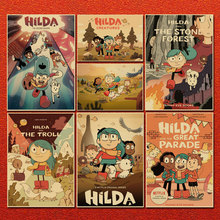 希尔达 Hilda 动画牛皮纸海报 喜剧冒险动漫装饰画卧室相框墙贴纸