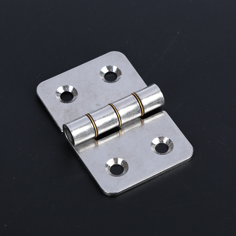 40x60x2mm不锈钢带孔加厚平开合页柜门饺链电柜木门橱窗圆角折页