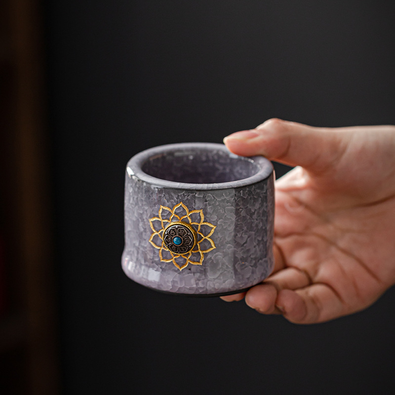 古焱汝窑茶杯主人杯个人单杯男女扳指杯开片冰花釉陶瓷品茗杯茶盏