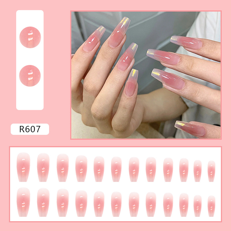Wear Nail Finished Products Wholesale after 00 Nail Beauty Cute Aurora Girl White Goddess Style Fake Nails 24