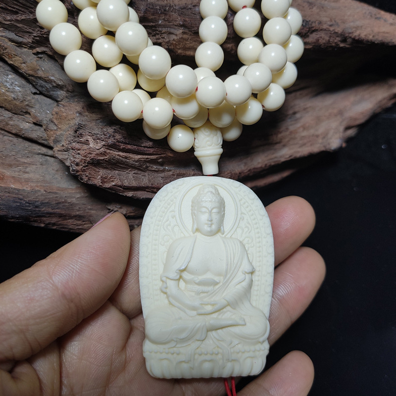 象牙果雕刻吊牌阿弥陀佛挂牌车挂吊坠项坠手串项链饰品挂件