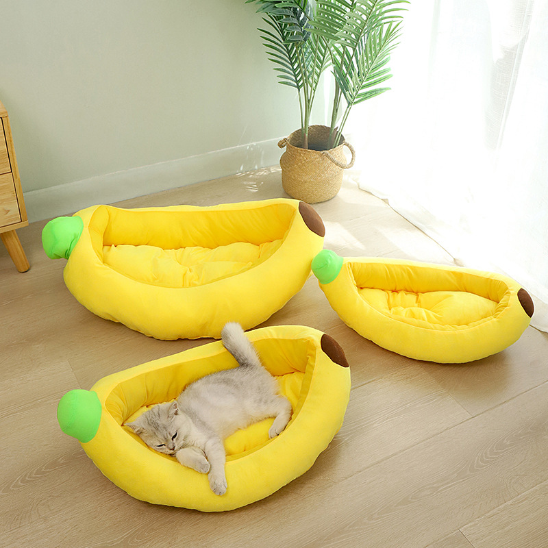 Banana Nest Removable and Washable Cartoon Kennel Four Seasons Available Teddy Bichon Small Dog Dog Bed Cat Nest Pet Supplies