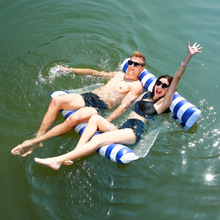 水上充气吊床浮床可折叠网纱气垫床便携式游泳圈双人浮排温泉网床