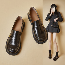 外贸出口美国女鞋红色平底流苏乐福鞋反绒牛皮软底一脚蹬豆豆鞋女