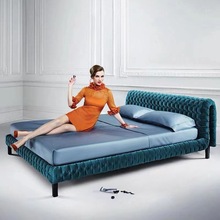 XEI3写意空间布艺床1.8米主卧大床ins风现代简约轻奢法式实木床
