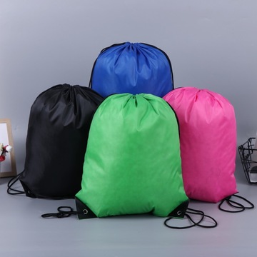 现货210d涤纶束口袋定 制抽绳双肩包定 做印刷双肩袋篮球背包袋