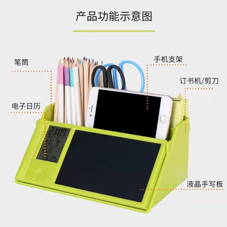 New Desktop Calendar Handwriting Board with Storage Box Pen Holder Desk Calendar Memo Writing Office Gift