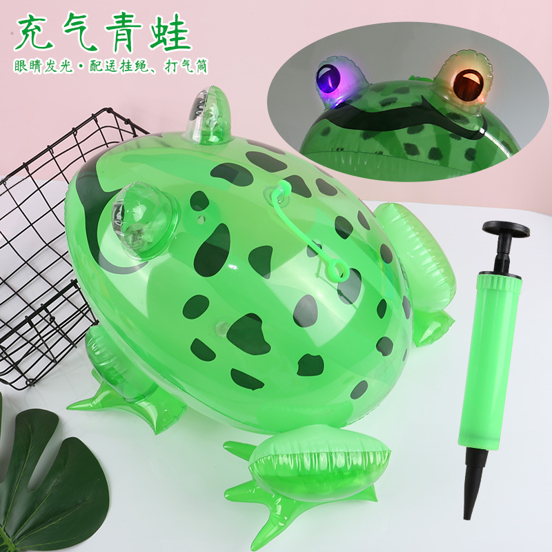 PVC Inflatable Eyes Glowing Frog Inflatable Toy Glowing Big Frog Inflatable Spotted Frog Factory Direct Sales