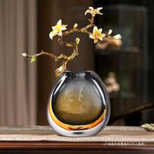 新中式珐琅彩琉璃轻奢装饰花瓶摆件乔迁礼品客厅家居饰品