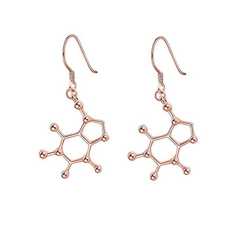 外贸时尚化学分子式耳环欧美创意多巴胺学霸dna分子耳饰跨境批发