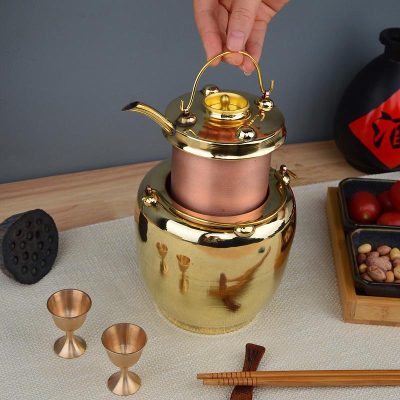 黄铜温酒壶小吊梨汤专款铜壶烫酒壶温酒器暖酒器半斤一斤温酒壶