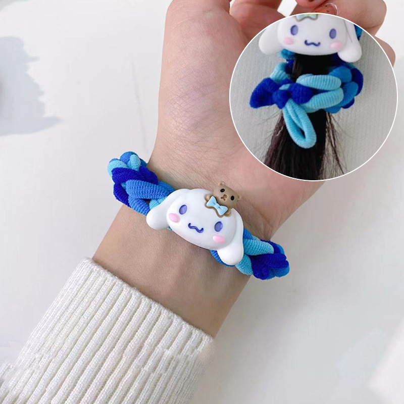 2023 New Sanrio Rubber Band DIY Woven Homemade Cartoon Hair Band Bracelet Hairtie Couple Girlfriends Carrying Strap