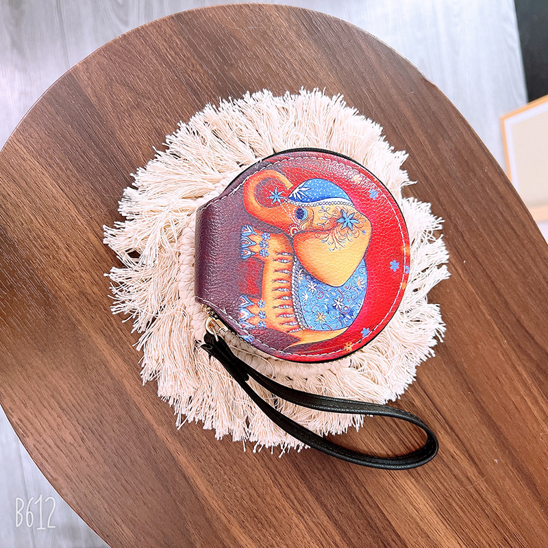 2023 New Girls Coin Purse Women's Ethnic Style Retro Women's Coin Bag Portable Personality Stylish Bag Girl