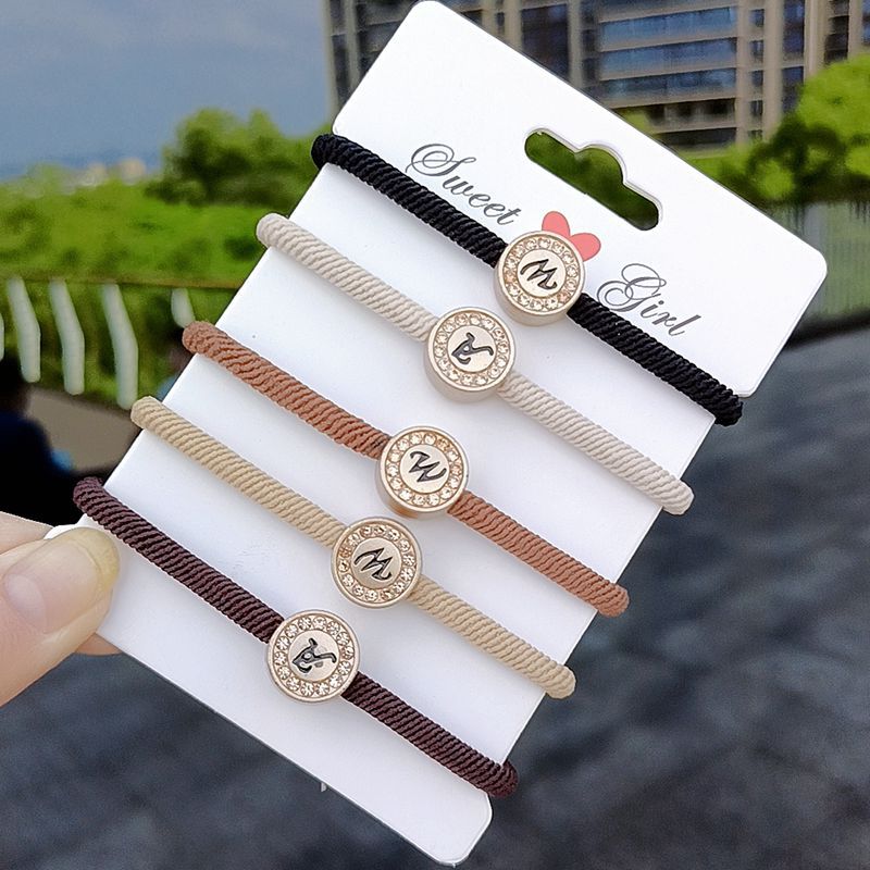 时尚奶茶色发绳韩版可爱橡皮筋水钻咖啡色发圈森系气质扎马尾头饰