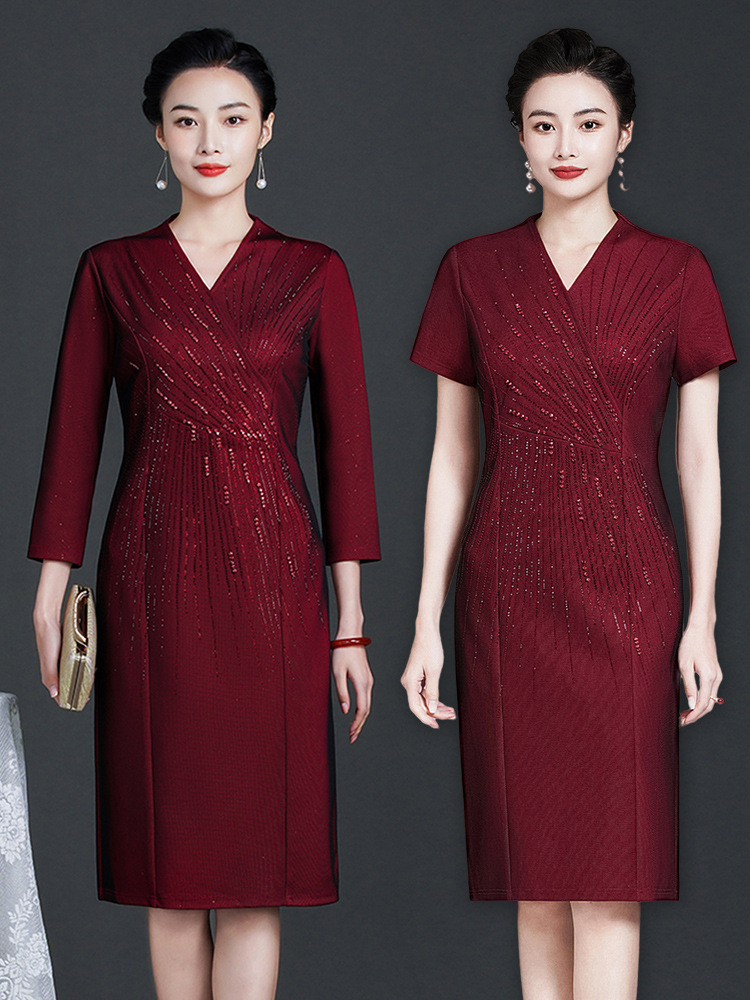 参加嫁女儿结婚礼妈妈礼服加大码高端春夏季连衣裙秋喜婆婆婚宴装
