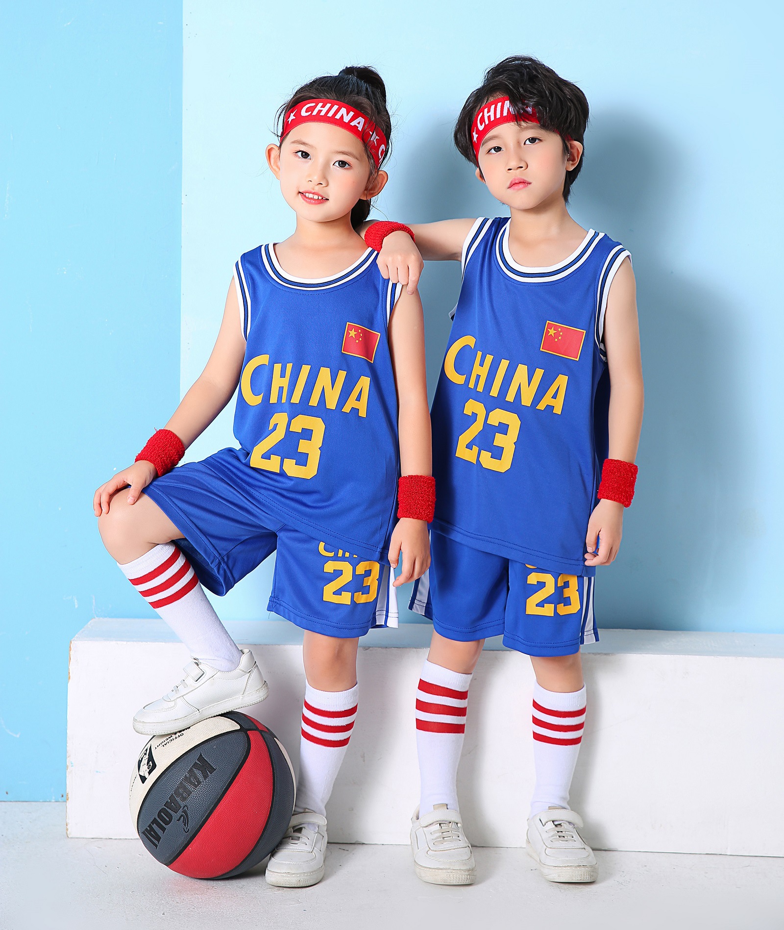 厂家直供儿童篮球服背心印号套装男女童小孩球衣幼儿园中国运动服