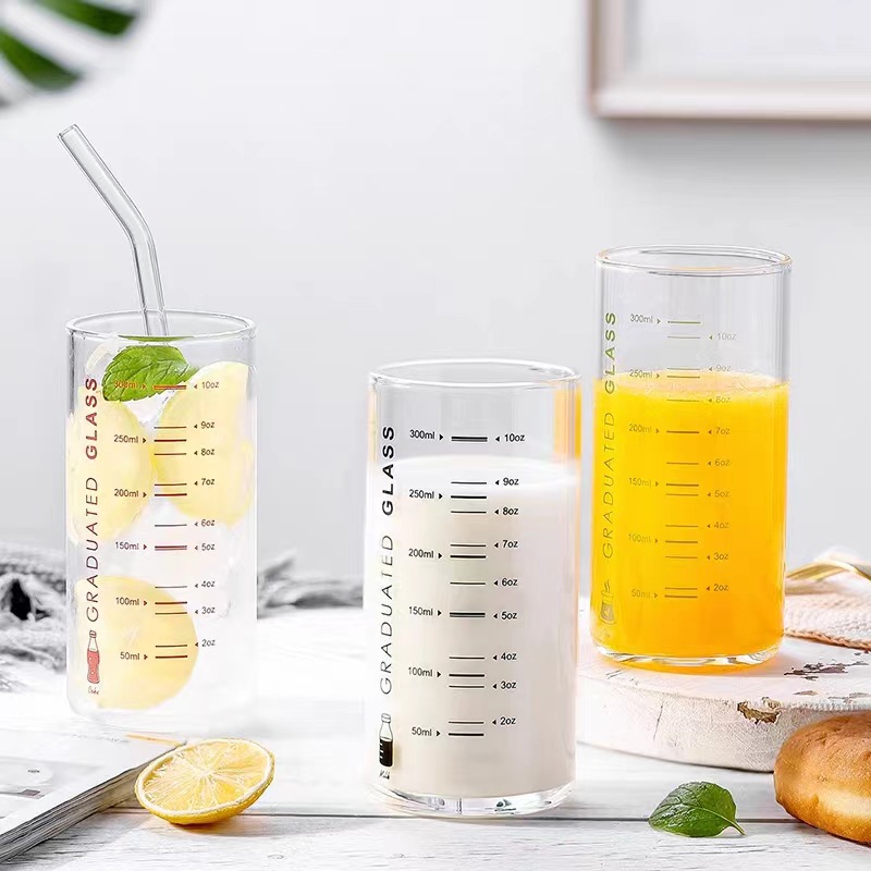 Milk Cup Children's for Milk Powder Breakfast Cup Milk Drinking Cup Glass with Scale Household Measuring Cup Male and Female Adult