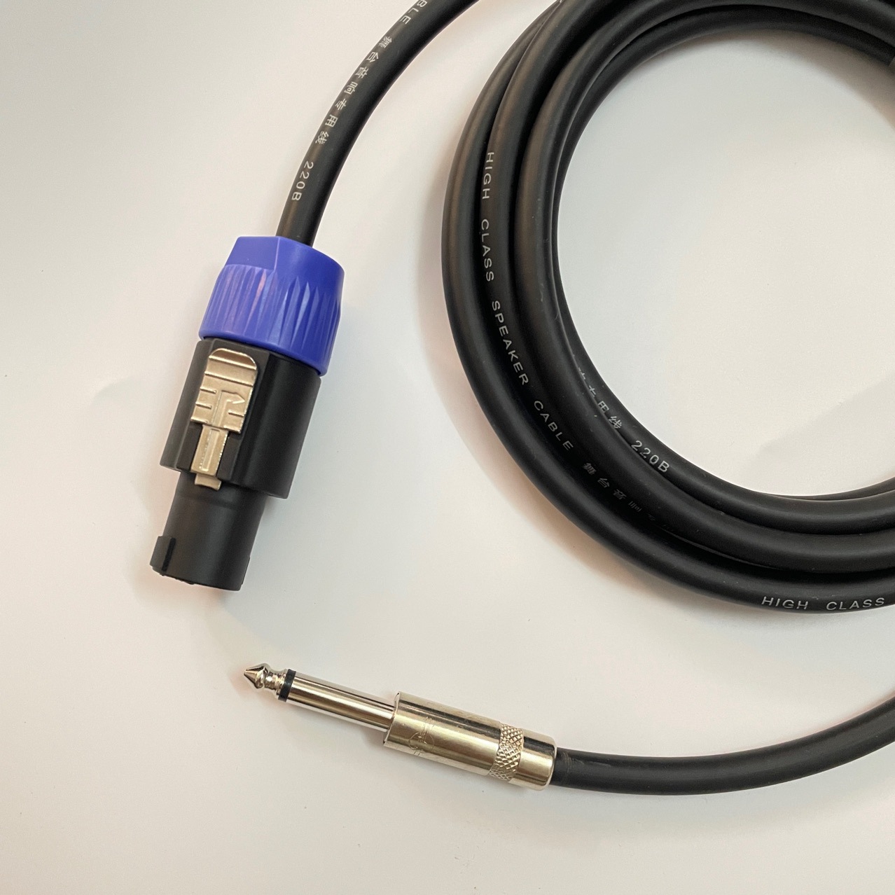 5对欧姆头连接线音箱线工程音响线欧姆6.35转大二芯插头护套线