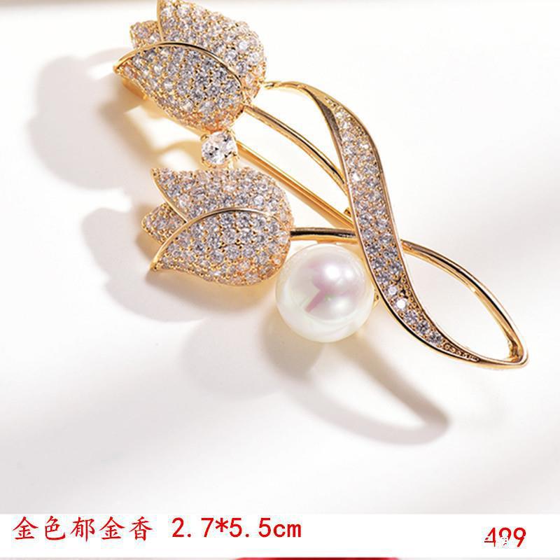 New Arrival Brooch Tulip Flower Pin Anti-Exposure Suit Corsage Collar Brooch Electroplating Korean Style Jewelry Wholesale