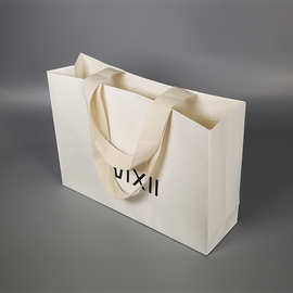 宽绳牛皮纸购物袋加厚扁绳手提袋欧美热销商场服饰包装袋