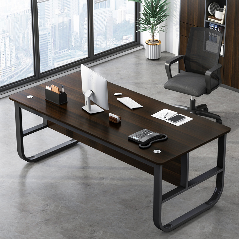 电脑桌简约现代家具时尚桌椅组合办公室单人老板桌家用台式钢木桌