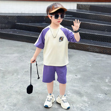 男童夏装套装2025夏季新款儿童痞帅运动服短袖短裤小少爷潮酷衣服