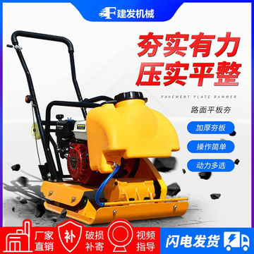 电动汽油柴油平板夯夯土机夯实机震动平板夯打夯机路面打地机新品