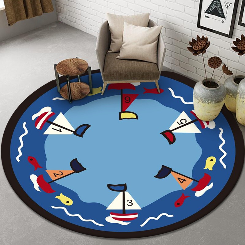 Carpet Cartoon round Carpet Floor Mat Household Cloakroom Computer Chair Study Floor Mat Bedroom Thickened Commercial Mat