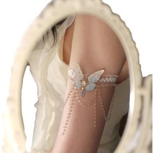 超仙蕾丝蝴蝶流苏臂环轻奢小众设计精致百搭高级感腿链时配饰品