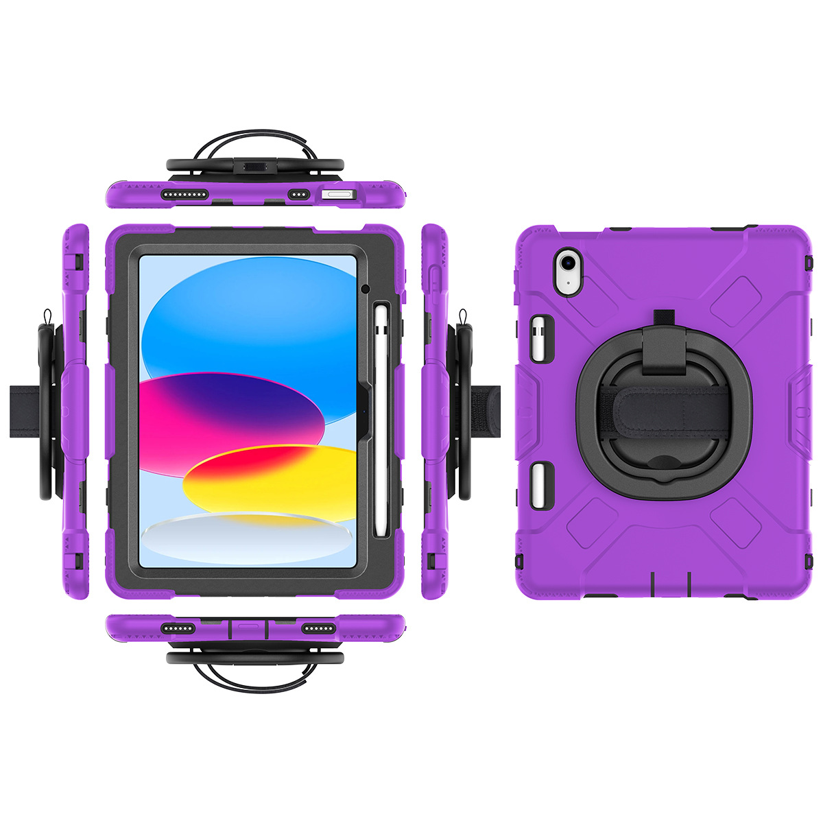 适用ipad10代平板保护套手提转盘ipad10.9三防硅胶平板电脑保护壳