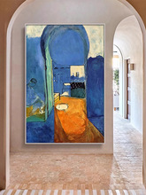 马蒂斯抽象画现代玄关过道走廊装饰挂画蓝色民宿挂画酒店艺术壁画