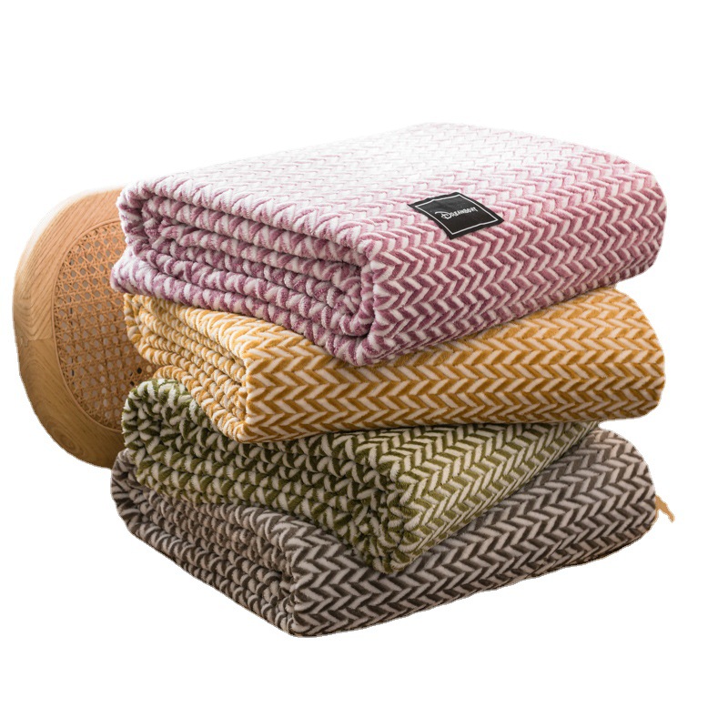 Autumn and Winter Cross-Border Class a Yarn-Dyed Wheat Milk Fiber Warm Blanket Nap Blanket Air Conditioning Blanket Single Layer Four Seasons Blanket