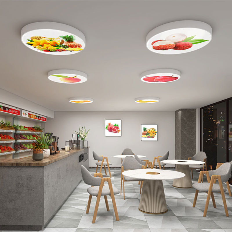 超市商场生鲜区装饰实心led吊灯水果店个性创意六角造型可拼接灯