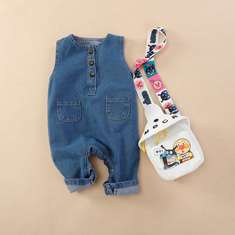 Baby Overalls Suit Spring and Autumn New Western Style Outerwear Jeans Baby Sleeveless Jumpsuit Outerwear Baby Clothes