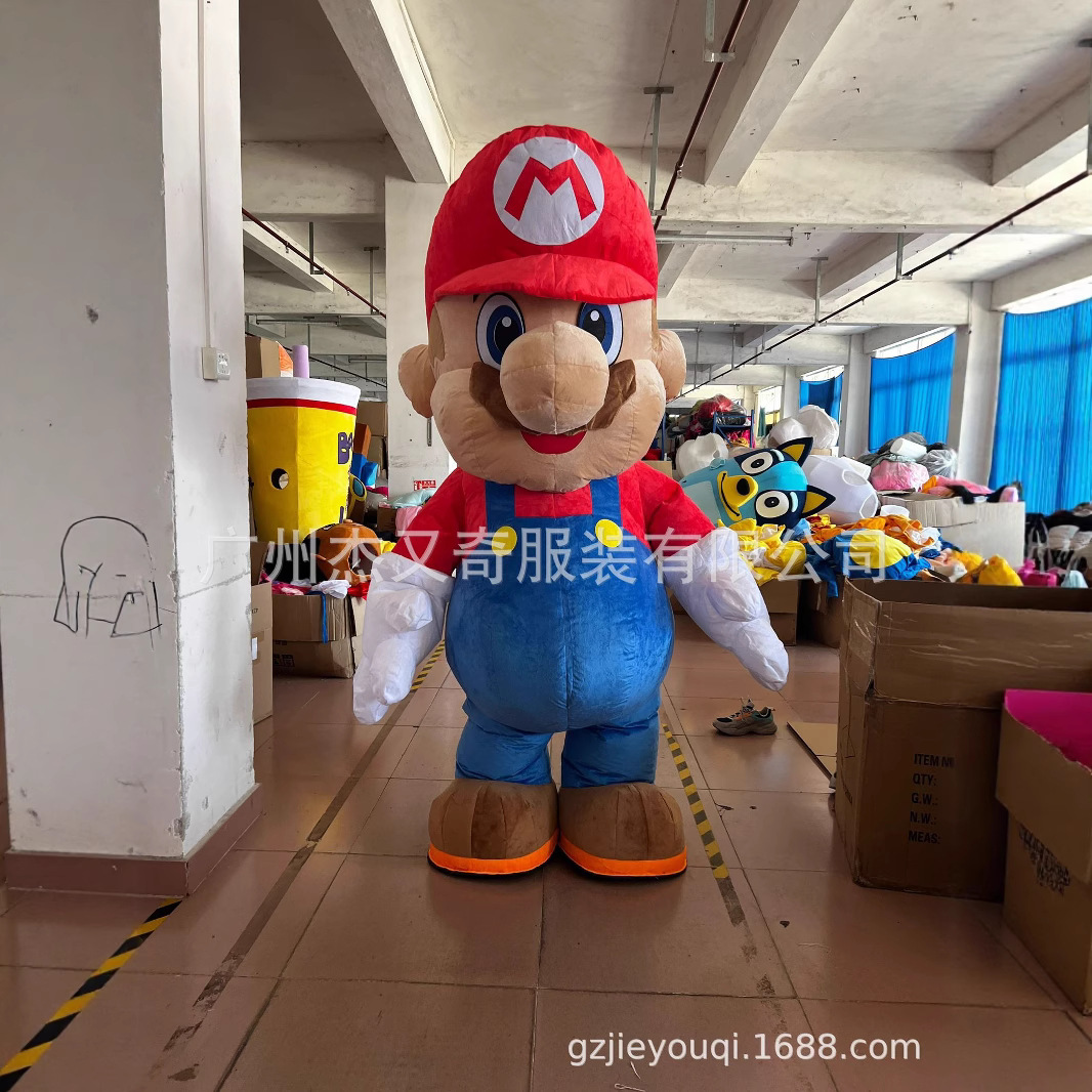 马里奥超级玛丽路易马力卡通人偶服装玩偶道具充气人偶服装