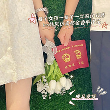 领证拍照手捧花白色郁金香花假花新娘结婚花束婚礼摄影道具