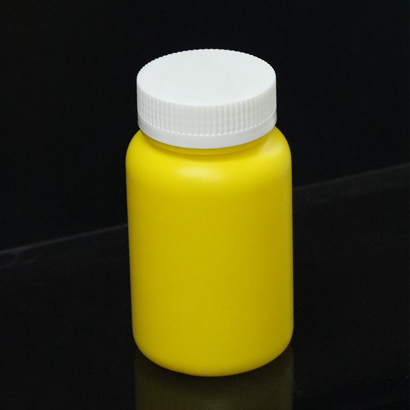 药品保健品黄色安利塑料瓶子加工食品级pe密封塑料瓶小包装批发
