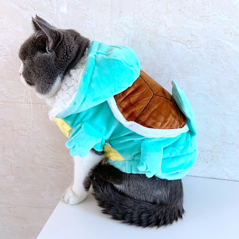 杰尼龟宠物衣服秋冬新款猫狗搞笑变身乌龟装猫仔狗仔衫跨境代发