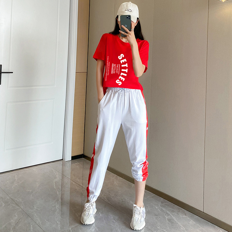 中考体育考试专用运动服套装女生初中学生体考长裤跑步服装中招夏