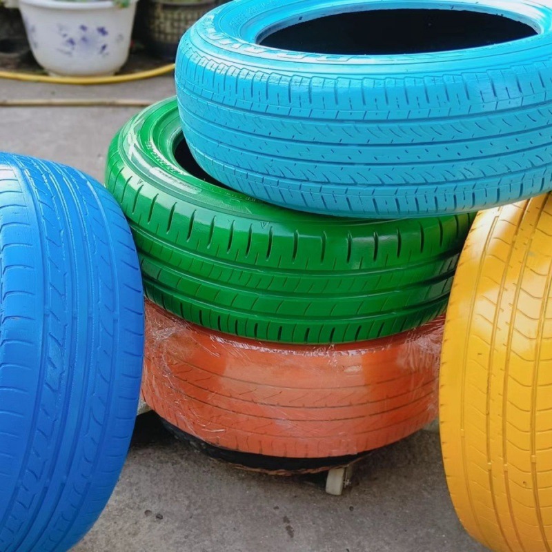 废旧轮胎彩色环创幼儿园儿童橡胶户外玩具感统训练网红代发热代货