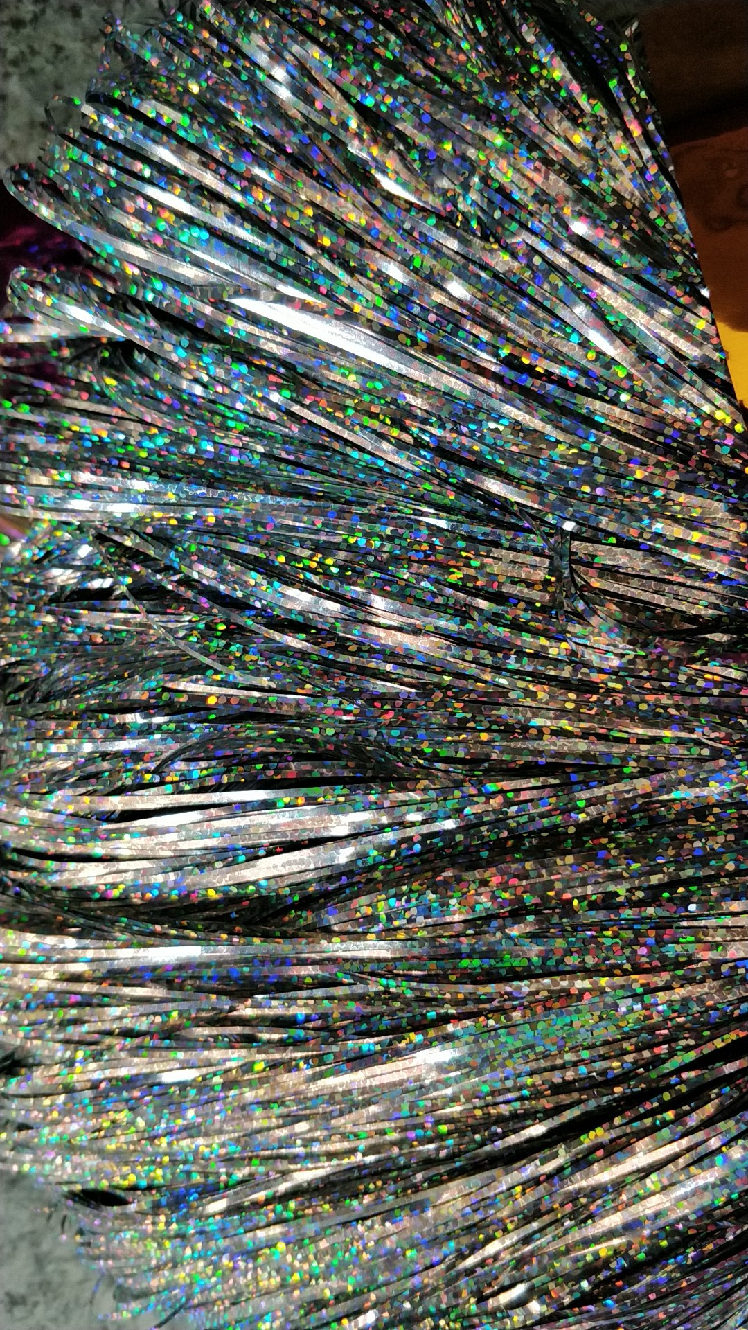 浅紫色镭射条型状亮线银镭射条状2mm金色铝箔条碎丝片大红加宽丝