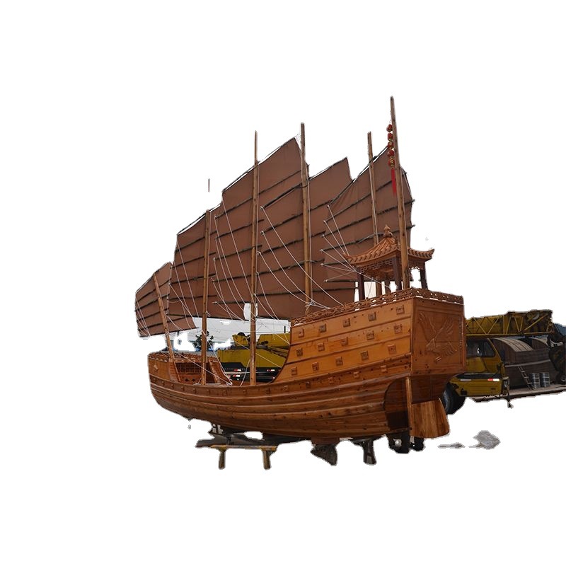 手工制作郑和宝船 景观船 摆件装饰木船 影视道具船 海盗船-阿里巴巴