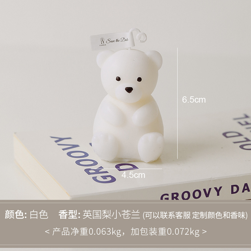 Sitting Bear Candle Wholesale Cartoon Animal Cute Creative Aromatherapy Decoration Handmade Ins Internet Celebrity Birthday Candle