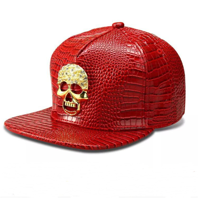 Autumn and Winter New Crocodile Pattern Baseball Hat Men's Skull Korean Style Fashion Brand Flat Brim Hip Hop Hat Children