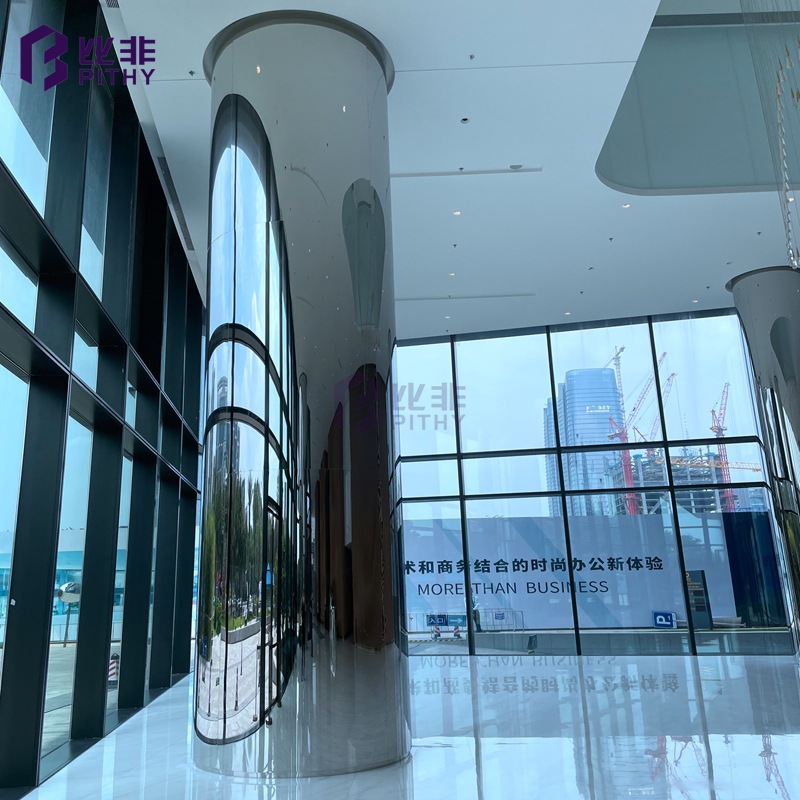 商场装饰不锈钢包柱包圆柱售楼部酒店室内304不锈钢镜面包边柱子