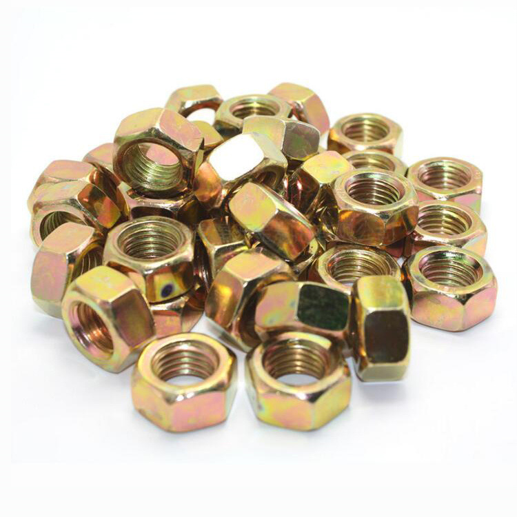 8级镀锌六角螺母 镀彩六角螺帽 镀锌螺丝帽 现货供应