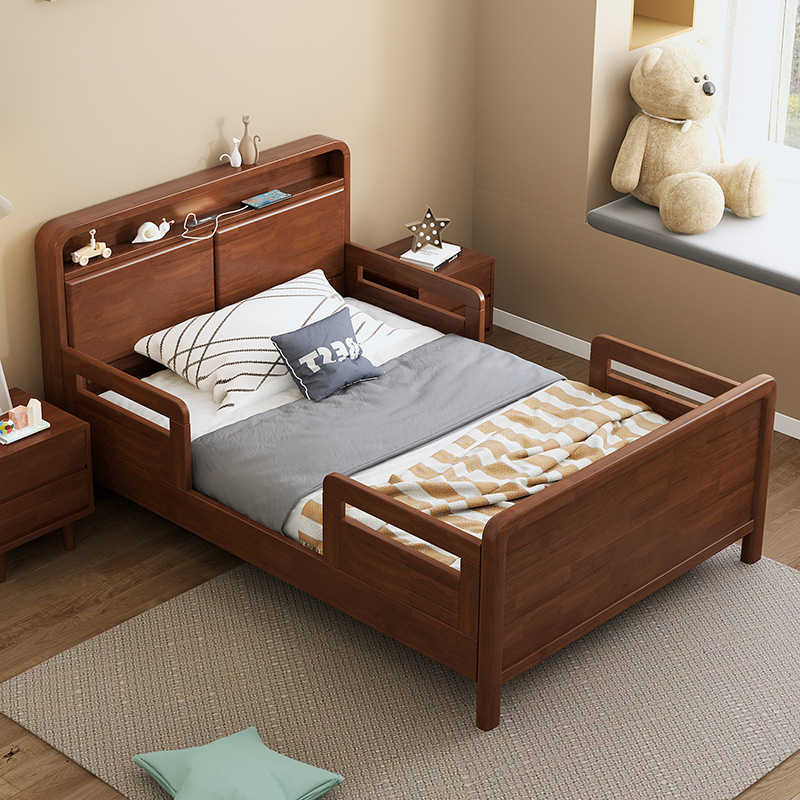实木儿童床男孩女孩单人床1.2米1.35小户型1.