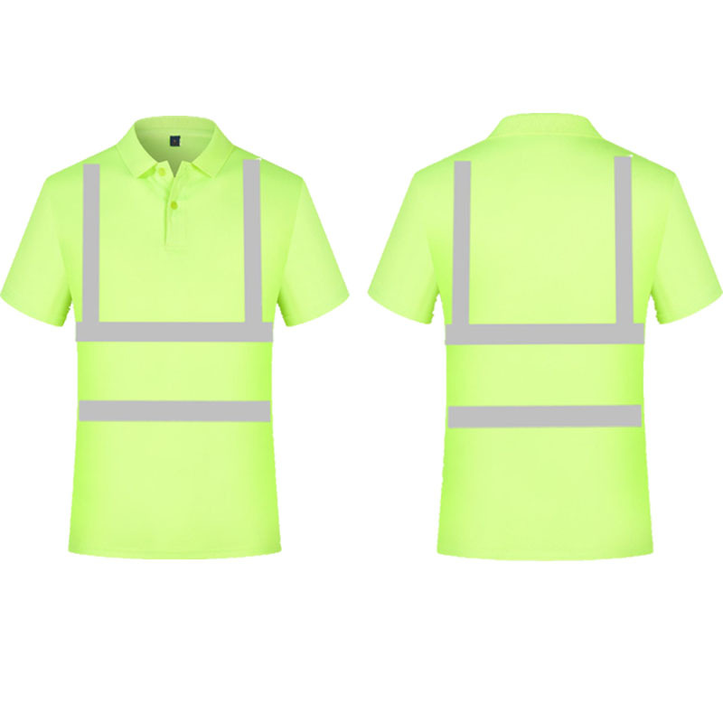 Quick Drying Fabric Reflective Vest T-shirt Construction Engineering Building Fluorescent Short Sleeved T-shirt Cycling Outdoor Safety Clothes